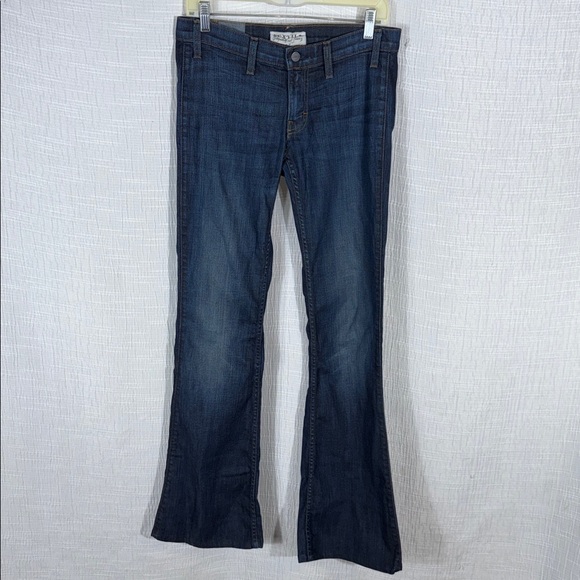 Elizabeth & James Textile Jimi Raw Hem Flare Jeans low rise 27 - Picture 1 of 12